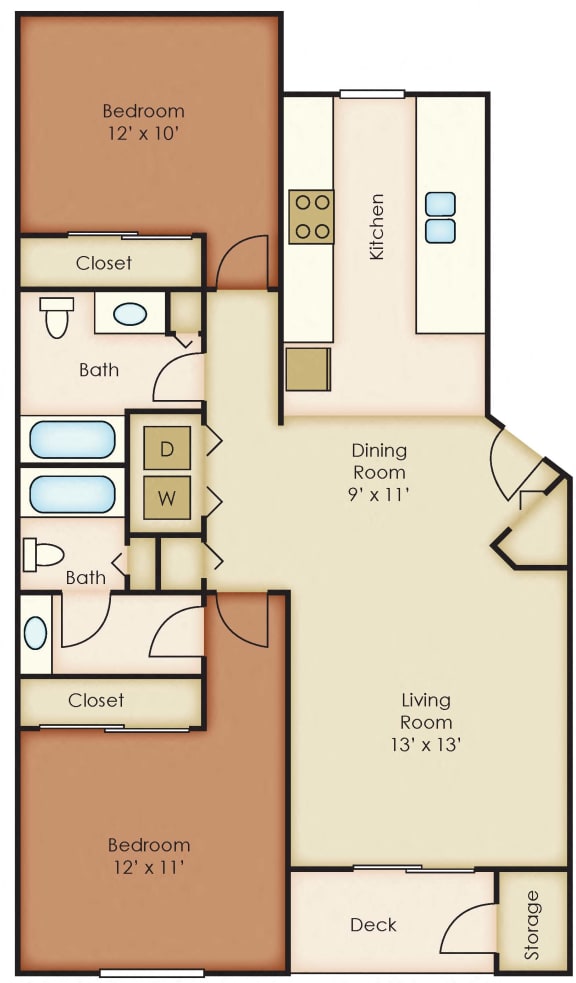 Spokane Valley, WA Aspen Apartments 2 bedrooms 2 bath