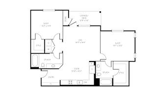 2 bedroom 2 bath floor plan 1109 sqft at Arrive Vacaville, Vacaville, CA
