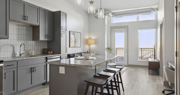 savor apartments with kitchen island and balcony