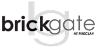 The image is a logo for Brickgate at Pineclay.