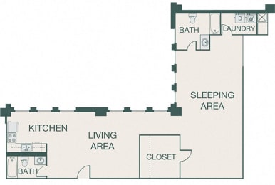 The Kirby - A17 - Penthouse 2 - 1 bedroom - 2 baths
