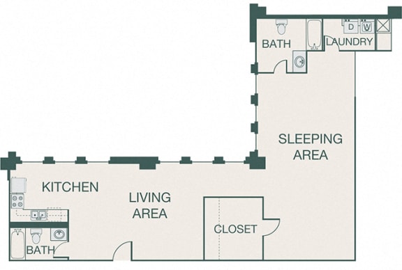 The Kirby - A17 - Penthouse 2 - 1 bedroom - 2 baths