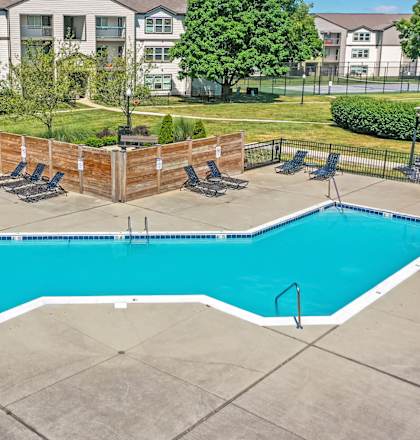 our apartments have a resort style pool with lounge chairs
