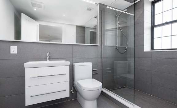 New bathroom with chrome appliances