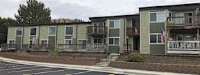 View of Apartment Building from parking lot