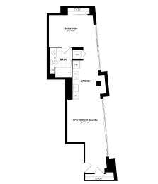 Junior 1 Bedroom, 1 Bathroom - 723 square feet