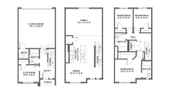 BLVD 120 Townhomes in Pleasant Grove, Utah 4 Bed 3 Bath Floor Plan