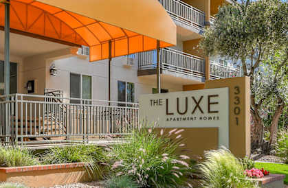 The Luxe leasing center entranceat The Luxe, Santa Clara