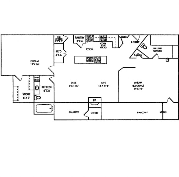 The Vista 2 Bed | 2 Bath | 1108 Sq.Ft. at Vista Springs, Texas, 75067