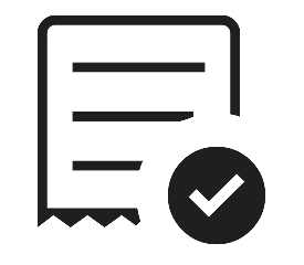 A document icon with a checkmark in a circle.