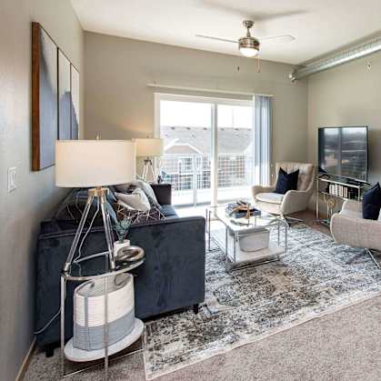 Spacious Living Area at Lake Shore Apartments, Ankeny, Iowa