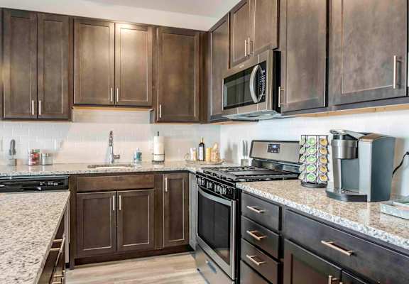 Spacious kitchen with stainless steel appliances