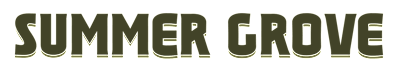 The image displays the words "SUMMER GROVE" in a large, bold font.