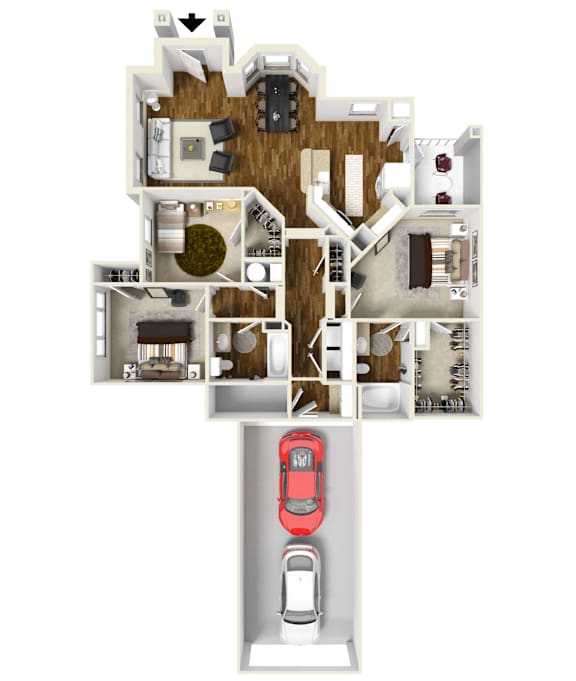 The Fable | 1,369 Sq. Ft. at Faulkner Flats Apartment Homes in Oxford, MS