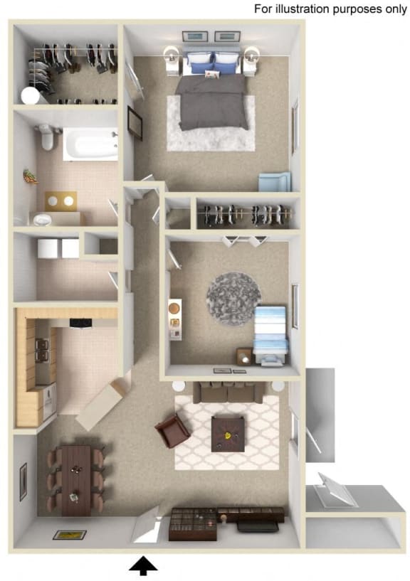 1000 sq.ft. Two Bed One Bath