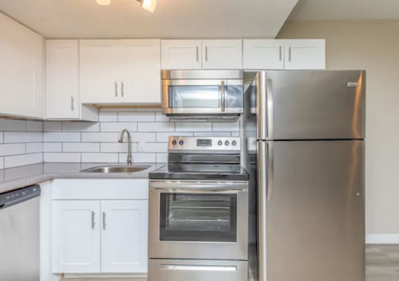 Apartment kitchen — representative home at Tides on 51st.