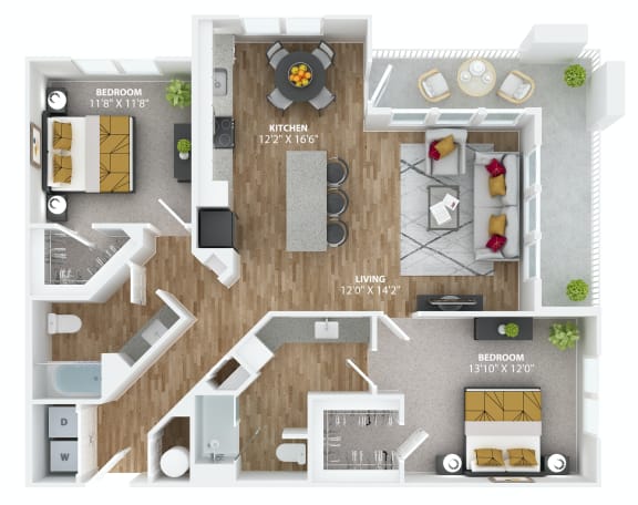 our apartments showcase a spacious floor plan with an open concept at The Alibi at Lake Lilly, Ocoee