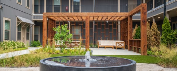 Large Courtyard Fountain at Synergy Apartments