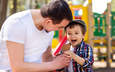 Father and Son on the Playground  | The Core Natomas in Sacramento, CA