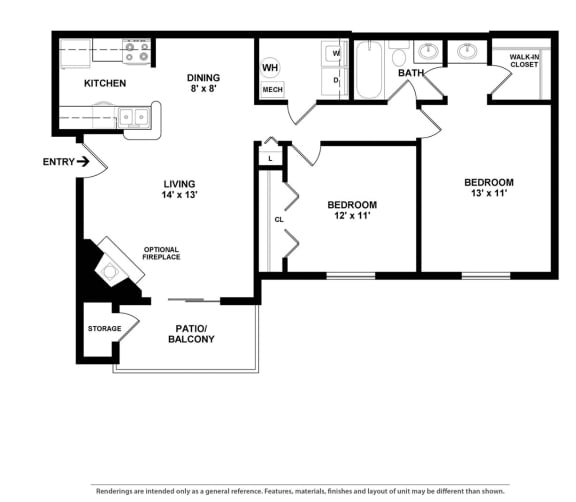 Belmont Stakes 2 Bedroom 1 Bath 848 Sq. Ft. at Hunt Club Apartments, Integrity Realty, Copley, Ohio, 44321