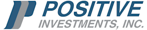 The image is a logo of a company named "Positive Investments, Inc.".