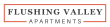 the logo of filling valley apartments with a red line