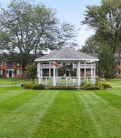Beautiful Courtyard with Gazebo at Green Acres Apartments,4645 Colonial Drive, Saginaw MI, 48603