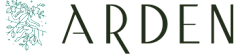A logo with the word ARDEN and a graphic of a tree branch.