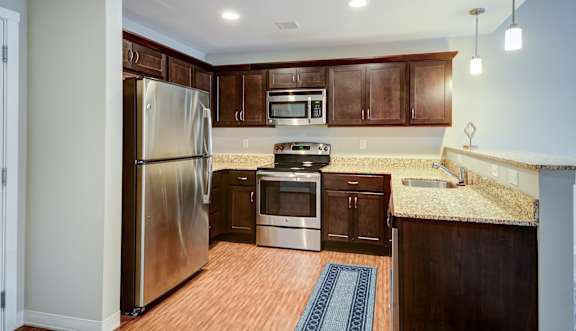 Kitchen cabinets at Residences at the Street, Washington, PA, 15301