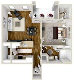 The Hideaway | 757 Sq. Ft. at Wellington Grande Apartment Homes, Longview, TX, 75605
