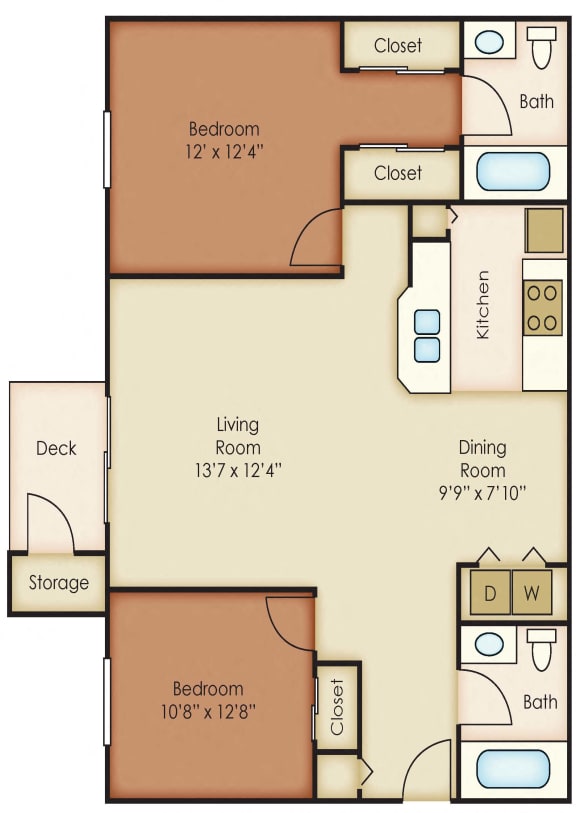 Spokane Valley, WA Aspen Apartments 2 bedrooms 2 bath
