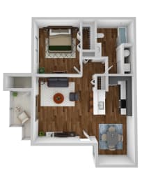3D floor plan of the Birch