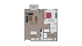 Bell ADA Floor Plan at The Edison at Maple Grove, Minnesota, 55311