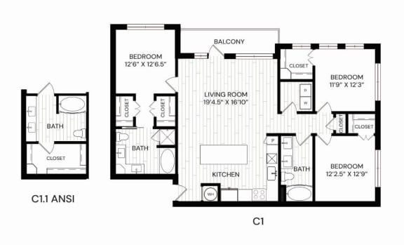 Aura Southgate C1 Floor Plan