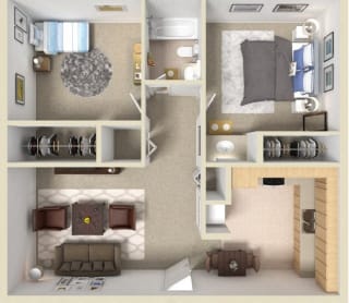 Somerset Terrace Floor Plan 2x1 Cottage 850 sq ft