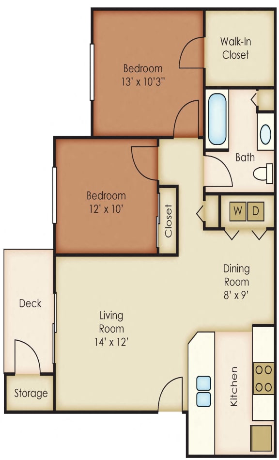 Spokane Valley, WA Aspen Apartments 2 bedrooms 1 bath