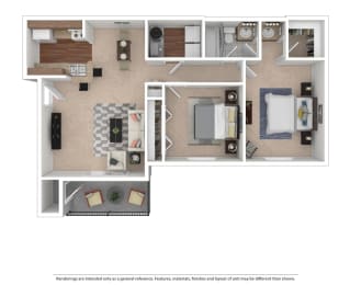 Belmont Stakes 2 Bedroom 1 Bath 848 Sq. Ft. at Hunt Club Apartments, Integrity Realty, 44321
