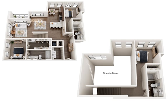 A floor plan of a C11 sized apartment, which is 1575 square feet.