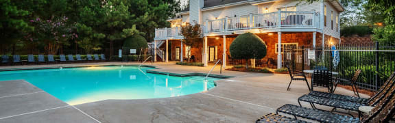 swimming pool and lounge chairs