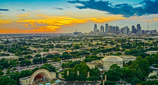 the city at sunset