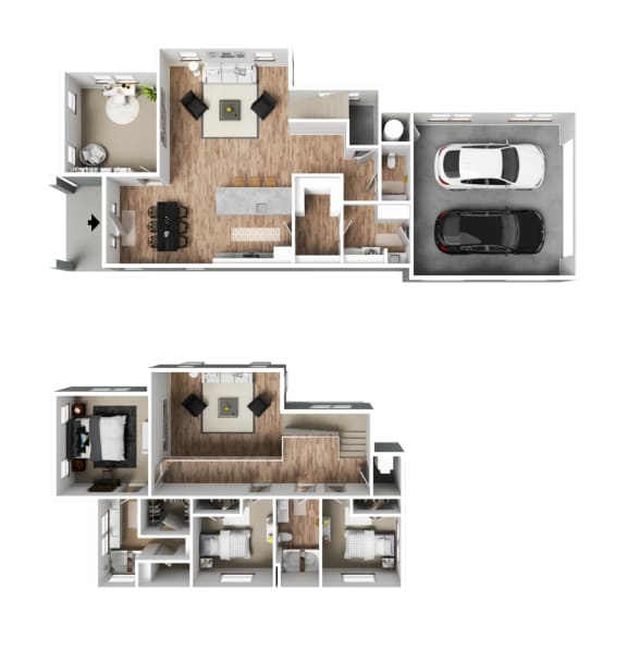 Vaseo Townhomes - Lehi, Utah | Single Family Home 3D Floor Plan