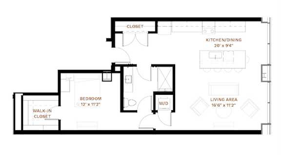 Henry Floor Plan at Stella St. Paul Apartments, St. Paul, Minnesota