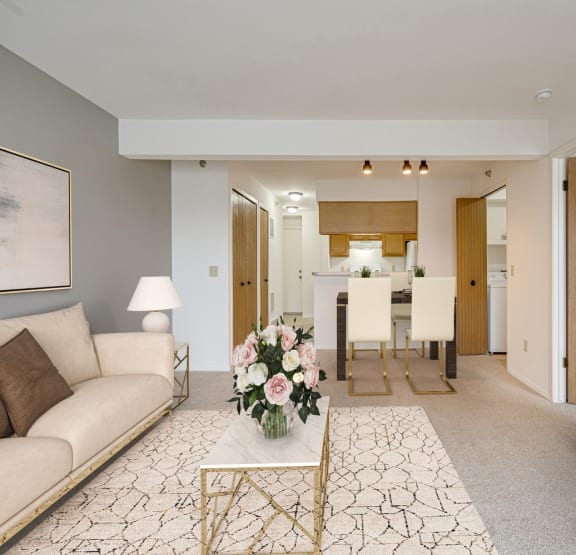 Living Room at Portsmouth Apartments in Novi, MI 48377