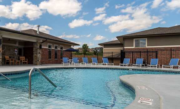 The Villas at Falling Waters resort-style pool in west Omaha NE