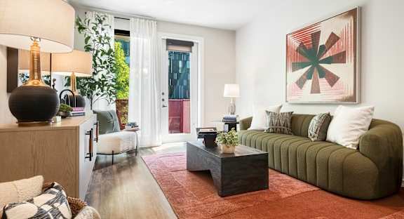 Living Room with Sliding Patio Door