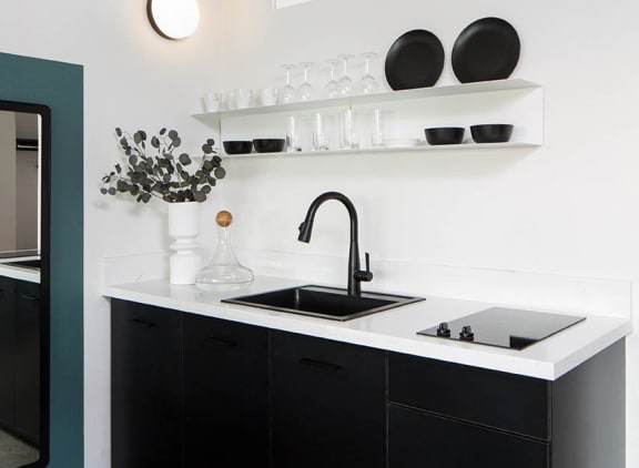 The Flat Studio Unit Kitchen at The Flat, Los Angeles, California