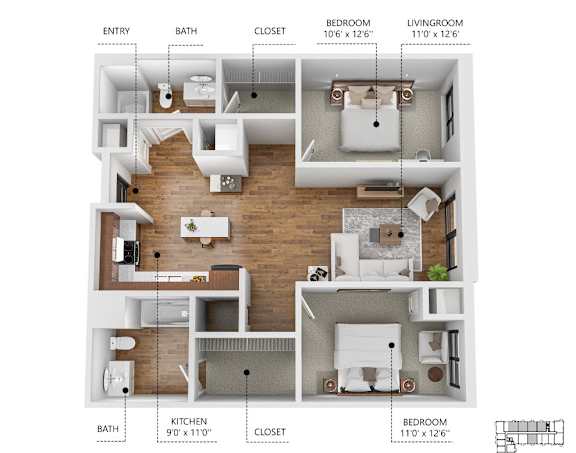 GO Floor Plan at Soll, Des Moines Iowa