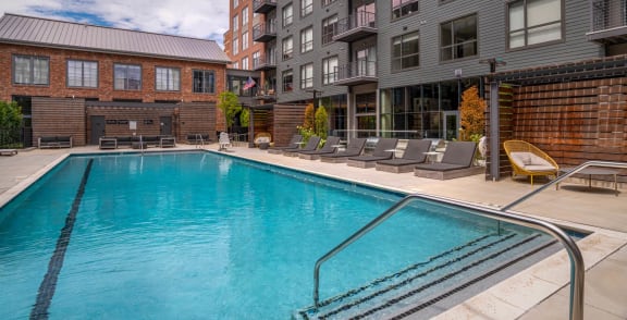 the swimming pool at our apartments at The Audubon New Haven, Connecticut, 06511