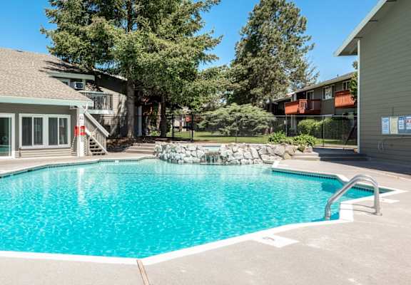 Fox Pointe Apartments Pool Area and Clubhouse Exterior