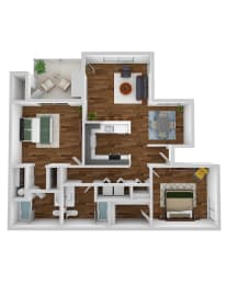 3D floor plan of the Willow
